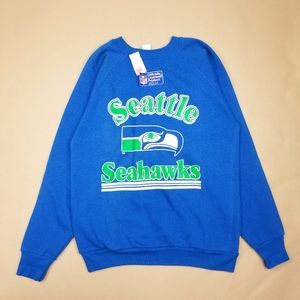 NWT VTG 90's 80's Made in USA NFL Seattle Seahawks Football Crewneck Sweatshirt